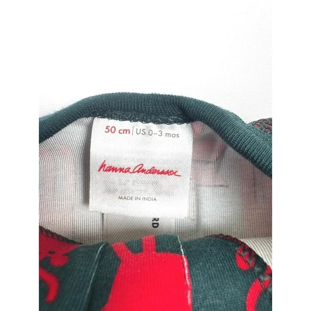 Hanna Andersson Baby Zip Sleeper Dear Deer On Green 0-3M‎
